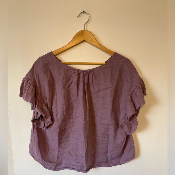 NWOT Velvet by Graham & Spencer Lilac Linen Top - Picture 3 of 9
